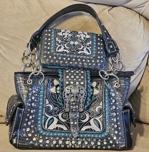 Embellished Conceal Carry Handbag Purse & Wallet New